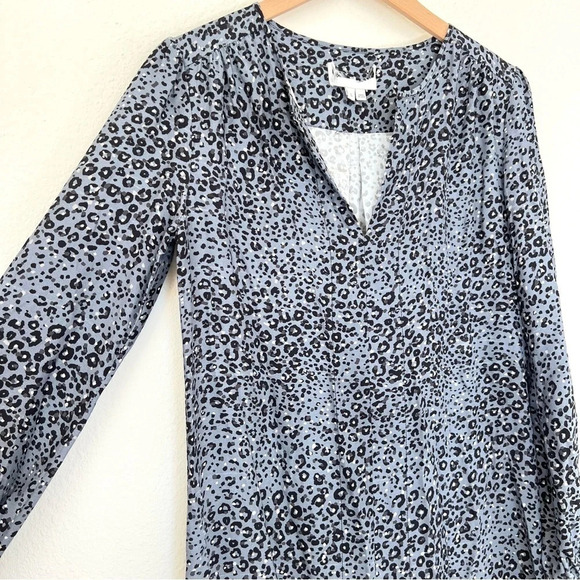 Charlotte Brody Silk Grey Black White Leopard Print LongSleeve Shirt Dress Small - Picture 12 of 12